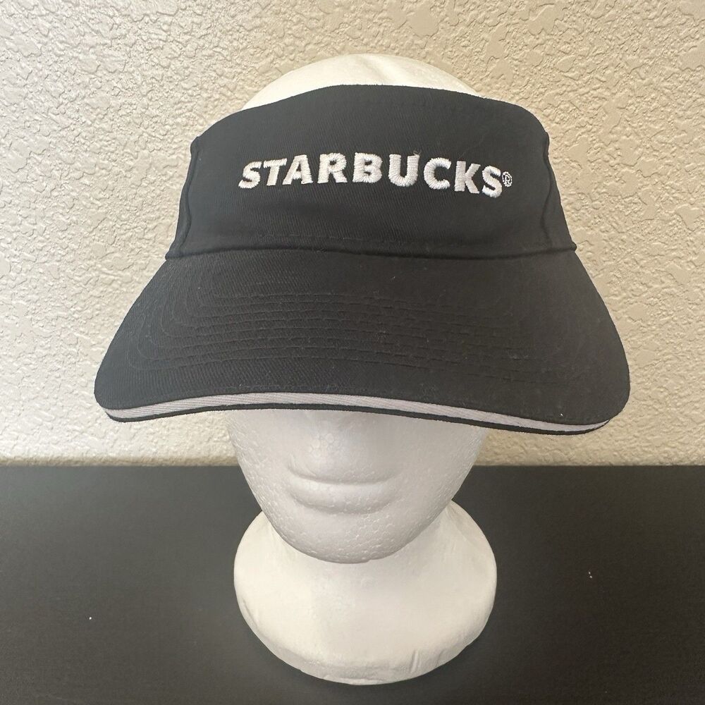 Starbucks Employee Barista Black Visor Unisex Adjustable Strapback Hat Cap